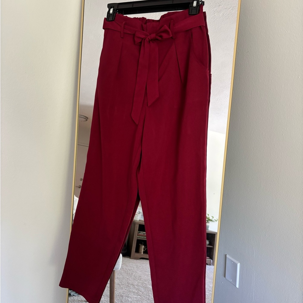 Women's Red Tie-Waist Pants